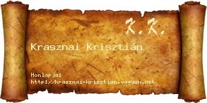 Krasznai Krisztián névjegykártya